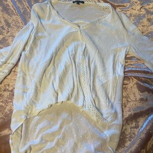 Staccato Gray Asymmetrical Ruched Blouse